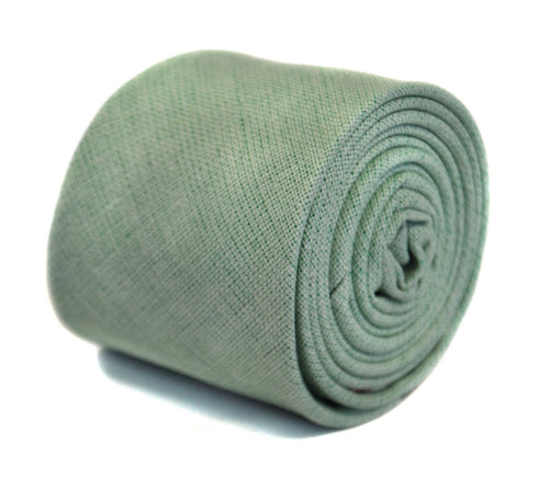mint green slim linen tie