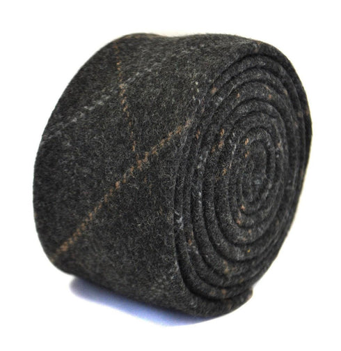 grey check tweed wool tie