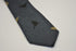 navy blue tie with bird design in 100% cotton linen