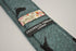 dark green aqua tie with bird design in 100% cotton linen
