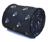 navy tie with badminton shuttlecock embroidered design