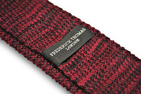 speckled wine red and black skinny knitted tie