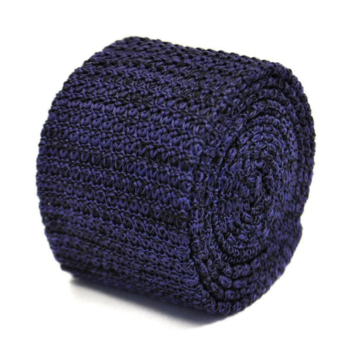 speckled purple and black skinny knitted tie