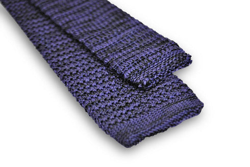speckled purple and black skinny knitted tie