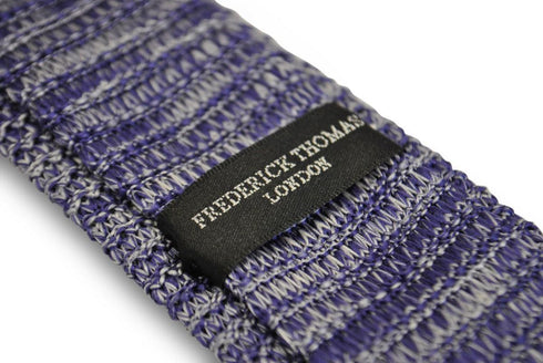 speckled purple and white skinny knitted tie