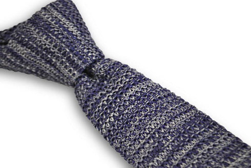speckled purple and white skinny knitted tie