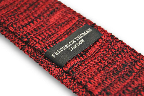 speckled red and black skinny knitted tie