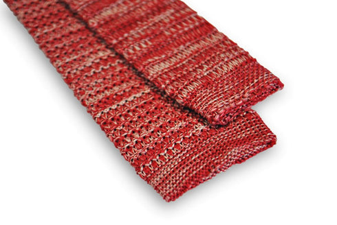 speckled red and white skinny knitted tie