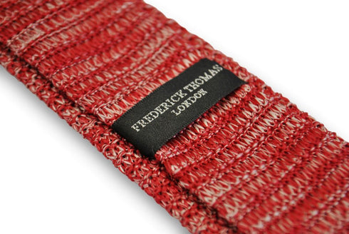 speckled red and white skinny knitted tie