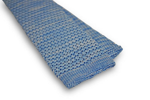 speckled light blue and white skinny knitted tie