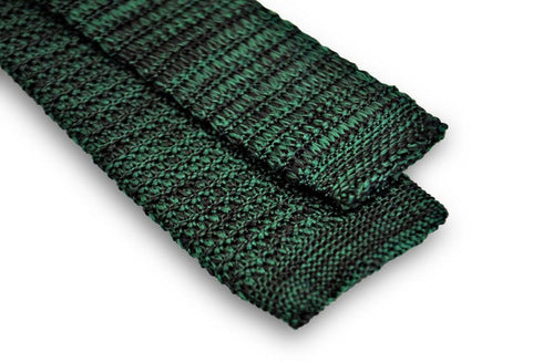 speckled green and black skinny knitted tie