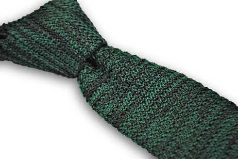 speckled green and black skinny knitted tie