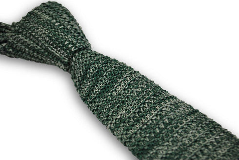 speckled grey and white skinny knitted tie