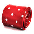 red tie with white polka dots
