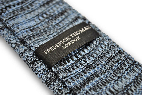 light blue and black speckled skinny knitted tie