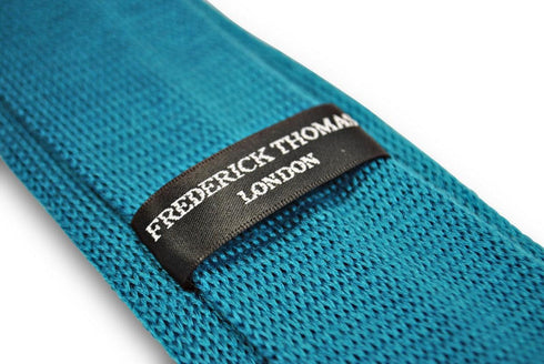 teal cable knit skinny tie