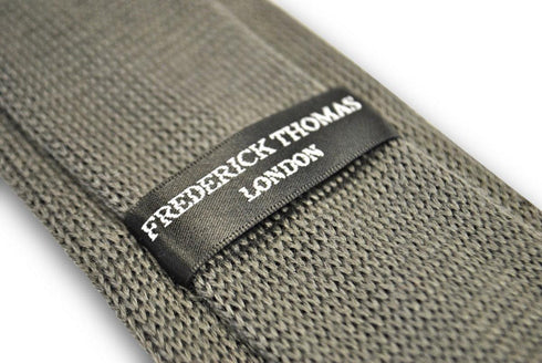 grey cable knit skinny tie