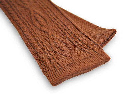 brown cable knit skinny tie