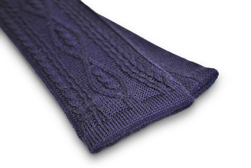 purple cable knit skinny tie