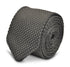 Grey Knitted Tie with Matching Pocket Square