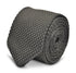 plain grey skinny knitted tie with pointed end