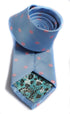 blue tie with pink polka dots