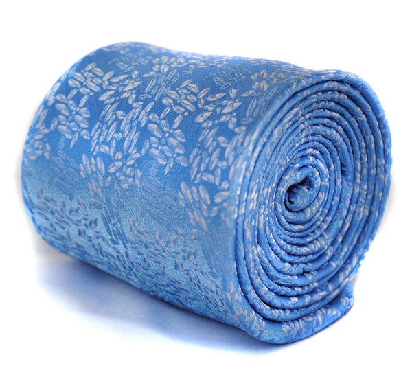 blue tie with floral design