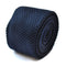 plain navy blue skinny knitted tie