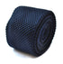 plain navy blue skinny knitted tie