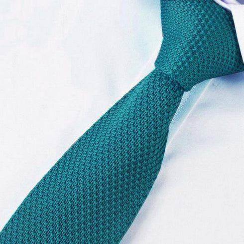 plain turquoise knitted tie