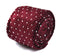 maroon skinny knitted tie with white heart knit polka dots