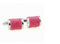 bright pink wool wrapped design cufflinks
