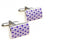 purple and pink check design cufflinks