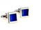shades of turquoise blue striped design cufflinks