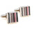 black, grey and white striped design cufflinks