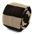 cream and brown striped skinny knitted tie