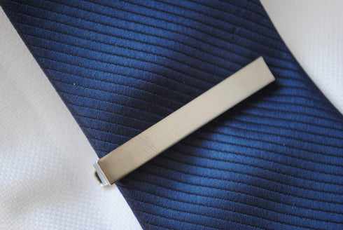 plain silver tie clip