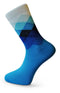 blue to white patterned mens socks