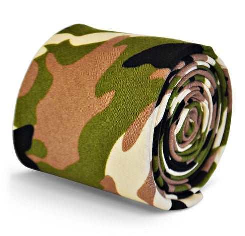 army military camouflage pattern cotton/linen tie