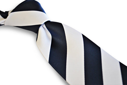 navy blue and white barber stripe design