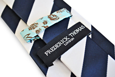 navy blue and white barber stripe design