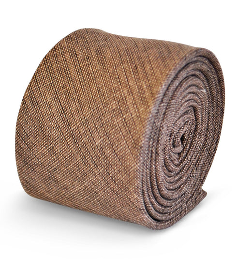 coffee brown tie in 100% cotton linen
