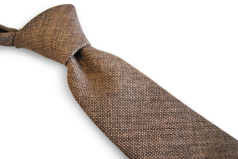 coffee brown tie in 100% cotton linen
