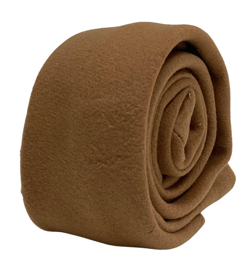 light brown tweed slim wool tie