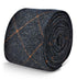 navy tweed/wool slim tie with orange check