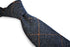 navy tweed/wool slim tie with orange check
