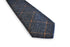 navy tweed/wool slim tie with orange check