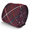 dark red with blue check tweed slim wool tie
