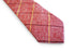 pink with maroon and yellow check slim cotton tie