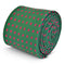 green tie with pink cross pattern in 100% cotton linen